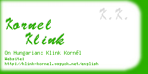 kornel klink business card